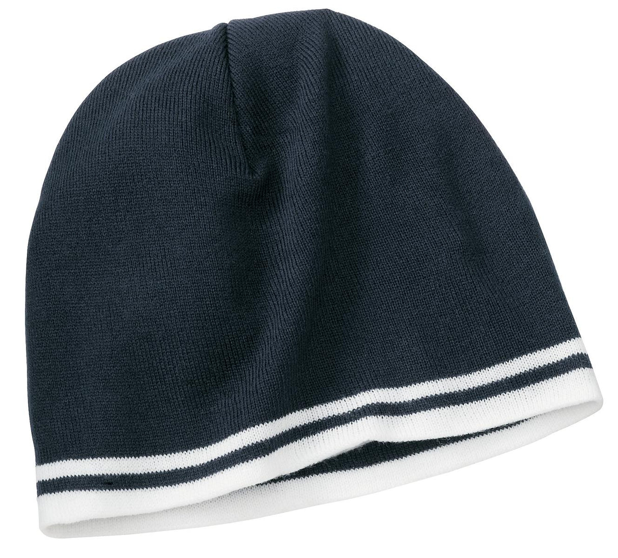 Port & Company Men's Fine Knit Skull Cap with Stripes Unisex Accessories Hats & Caps