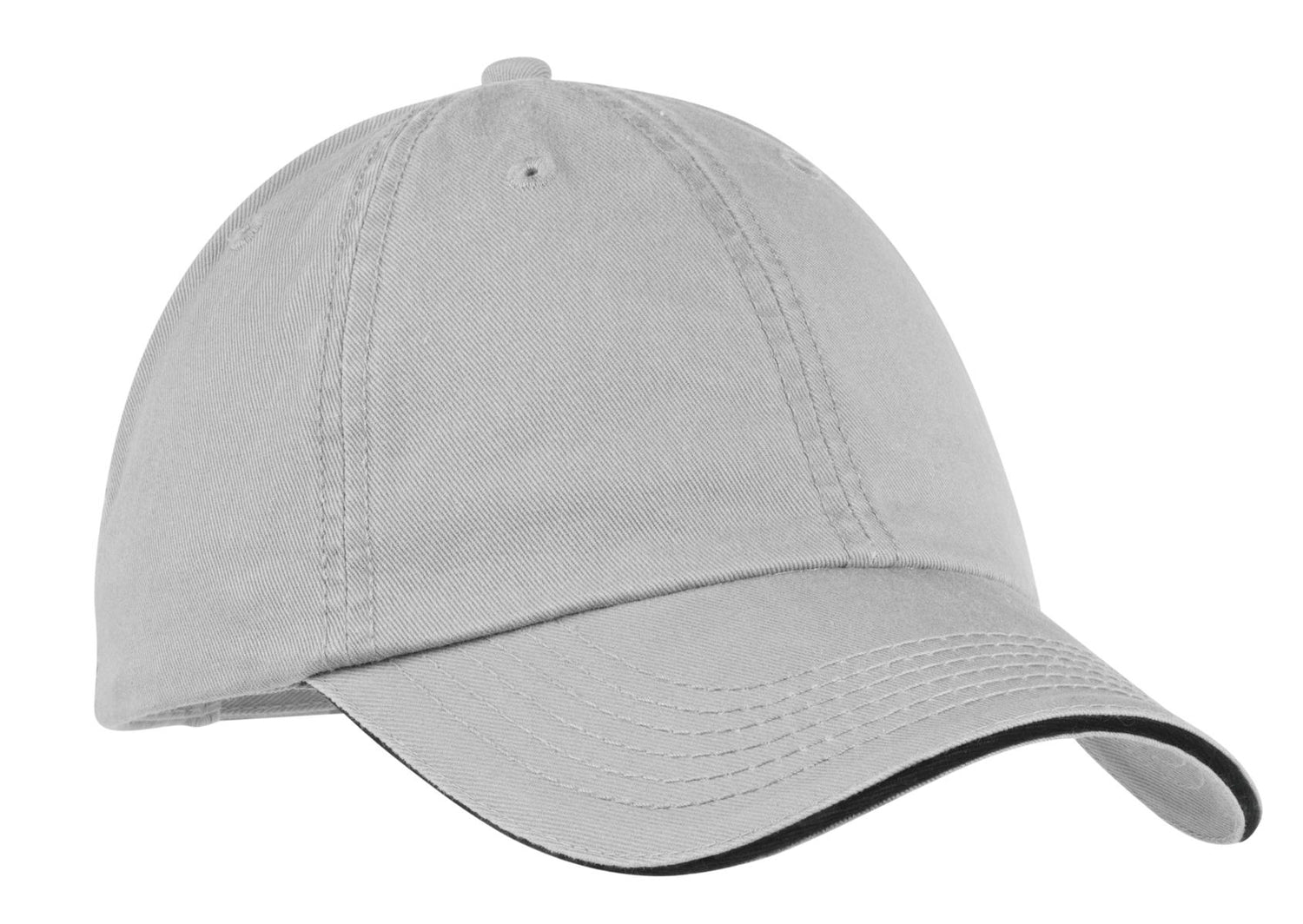 Port & Company Washed Twill Sandwich Bill Cap Unisex Accessories Hats & Caps