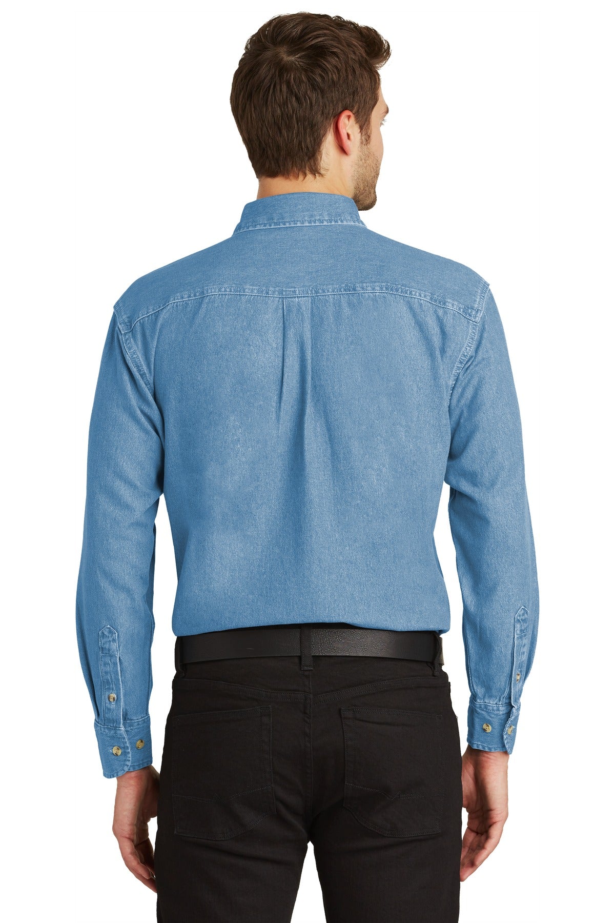 Port Authority Men's Tall Long Sleeve Denim Shirt. TLS600 Mens Apparel Shirts & Tops