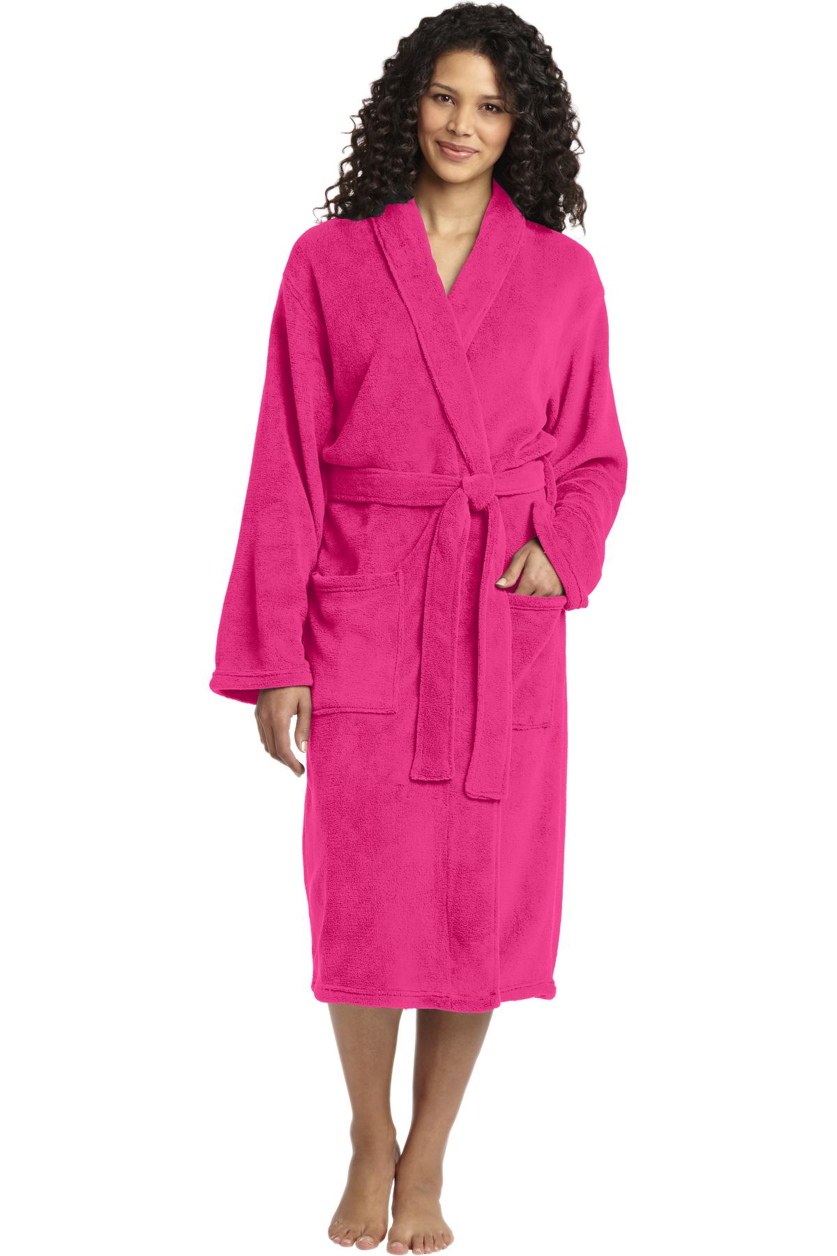 Port Authority Plush Microfleece Shawl Collar Robe. R102 Unisex Accessories Robes & Towels