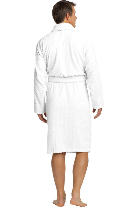 Port Authority Checkered Terry Shawl Collar Robe. R103 Unisex Accessories Robes & Towels
