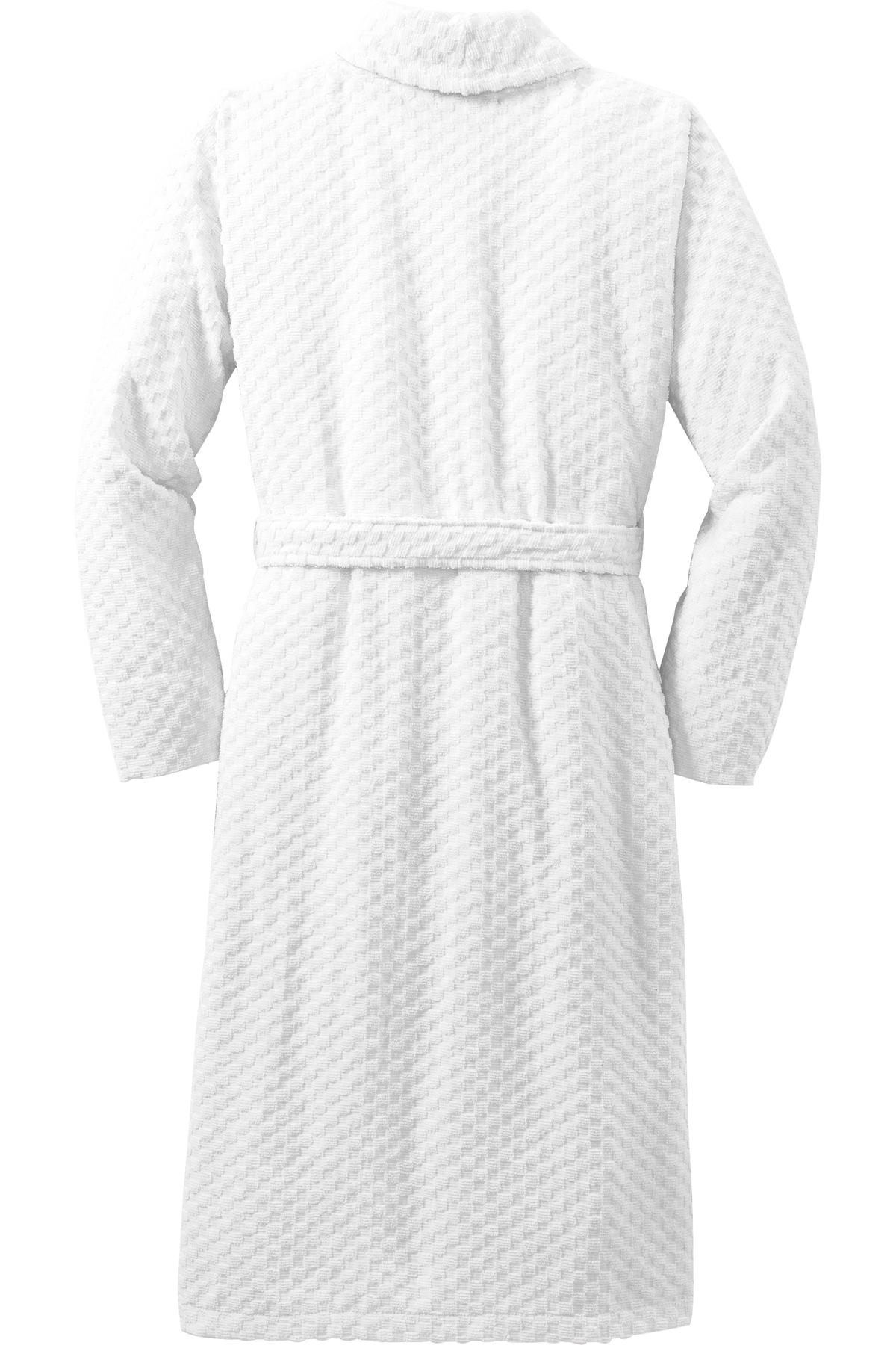 Port Authority Checkered Terry Shawl Collar Robe. R103 Unisex Accessories Robes & Towels