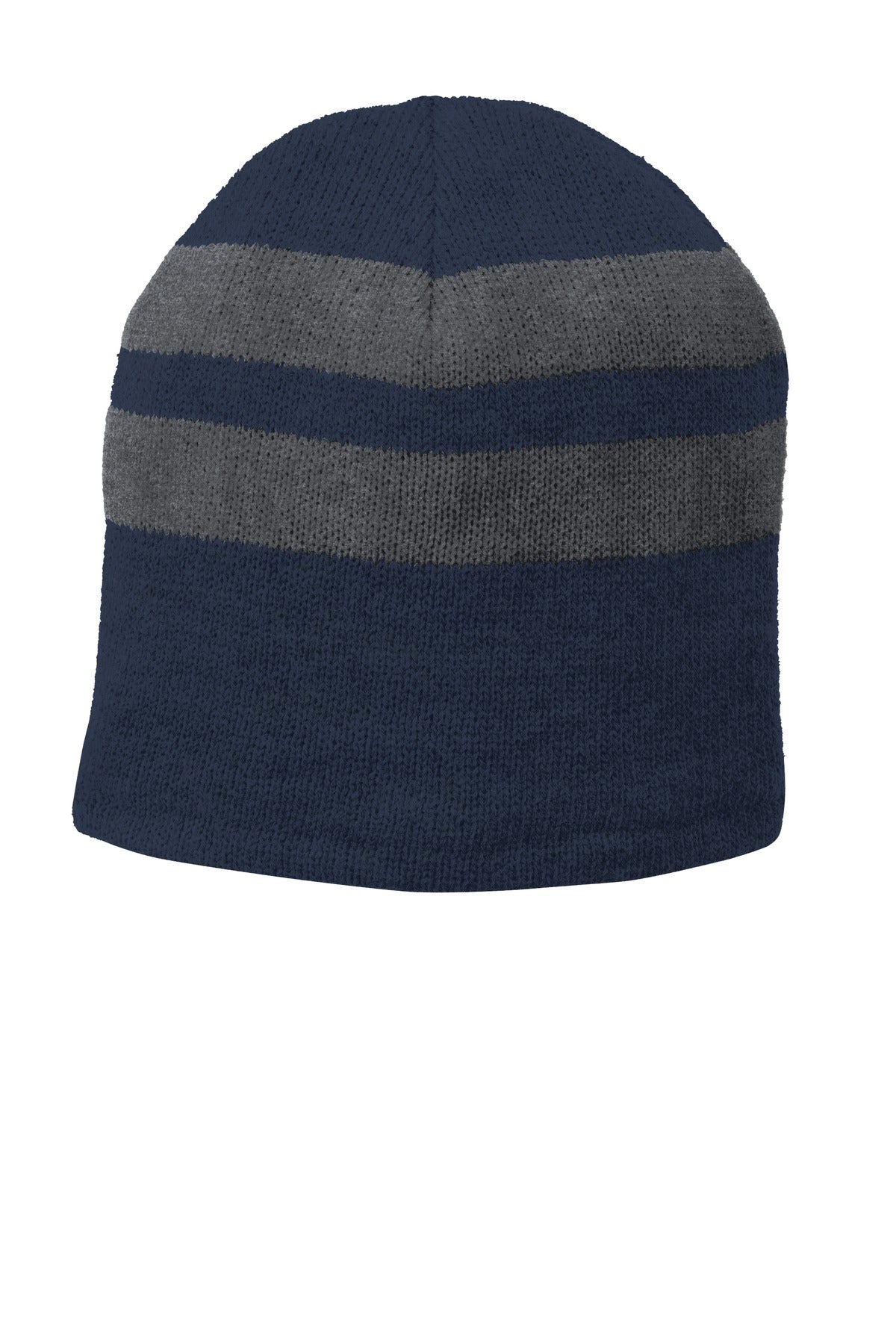 Port & Company Fleece-Lined Striped Beanie Cap Unisex Accessories Hats & Caps
