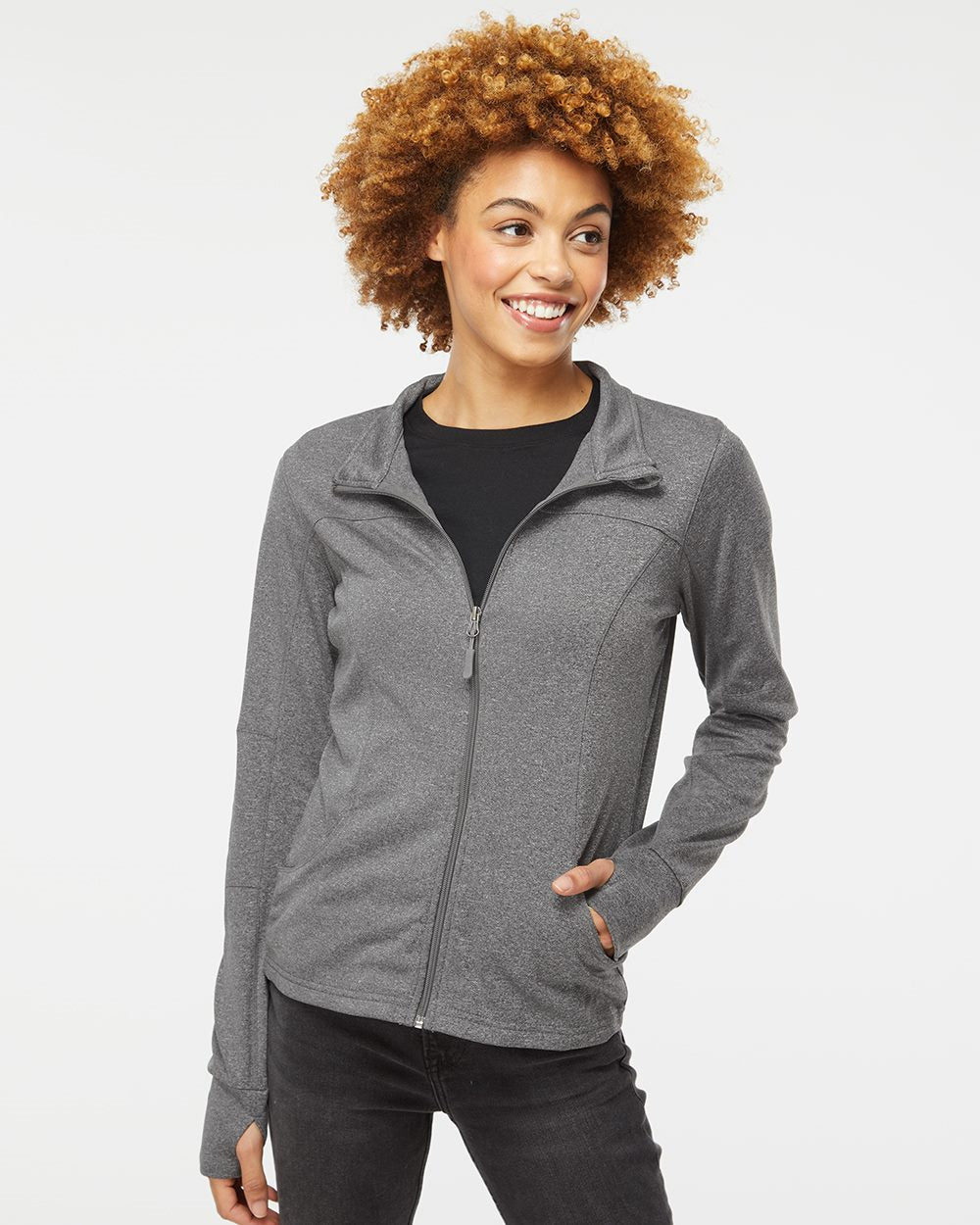 Independent Trading Co. Women's Poly-Tech Full-Zip Track Jacket Womens Apparel Sweatshirts & Fleece