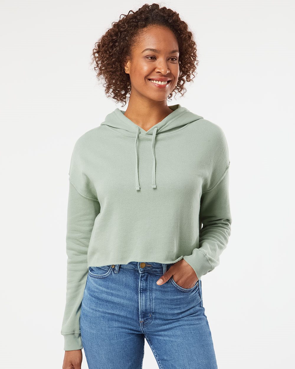 Independent Trading Co. Women's Lightweight Crop Hooded Sweatshirt Womens Apparel Sweatshirts & Fleece