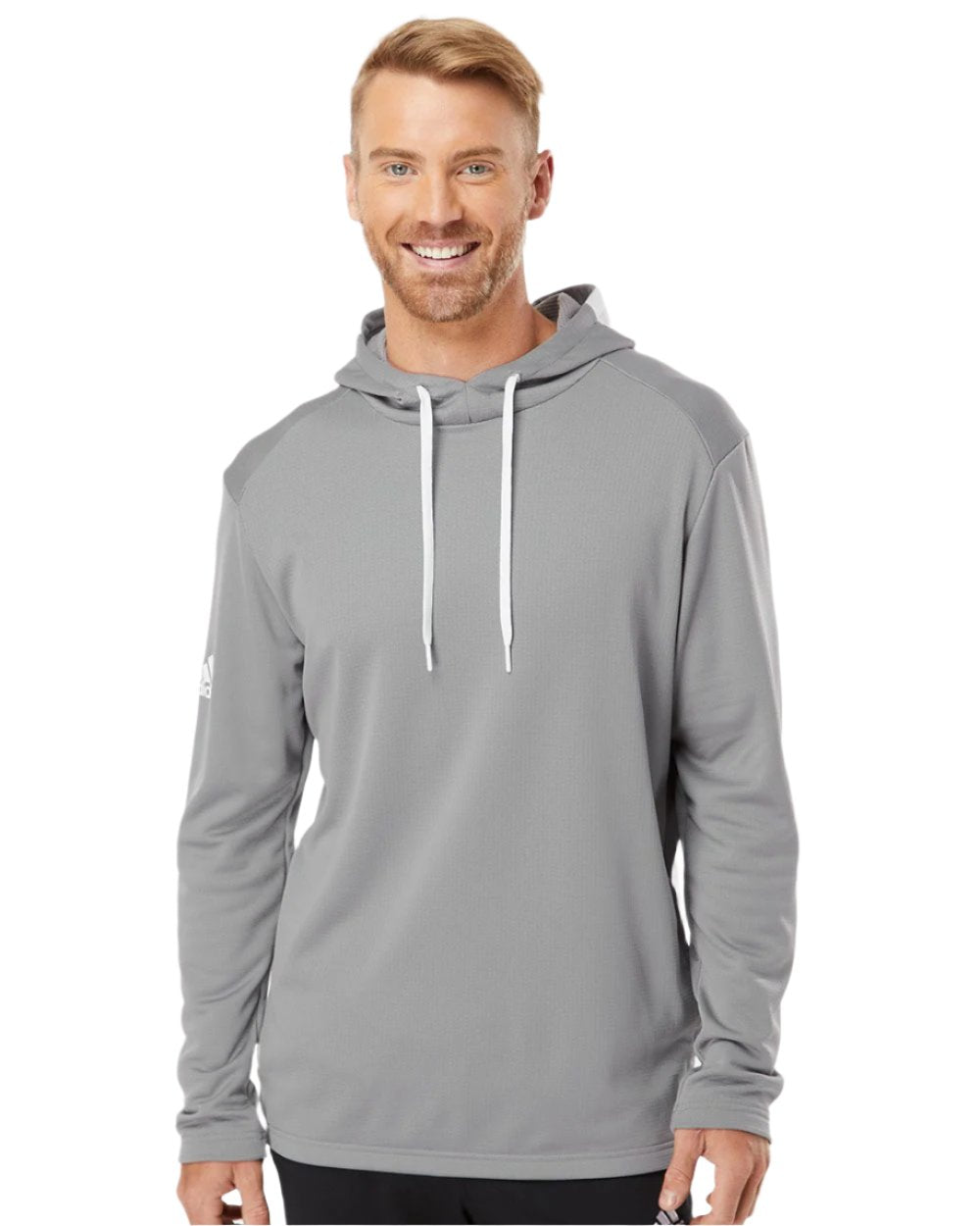 adidas Men's Textured Mixed Media Hooded Sweatshirt Mens Apparel Sweatshirts & Fleece