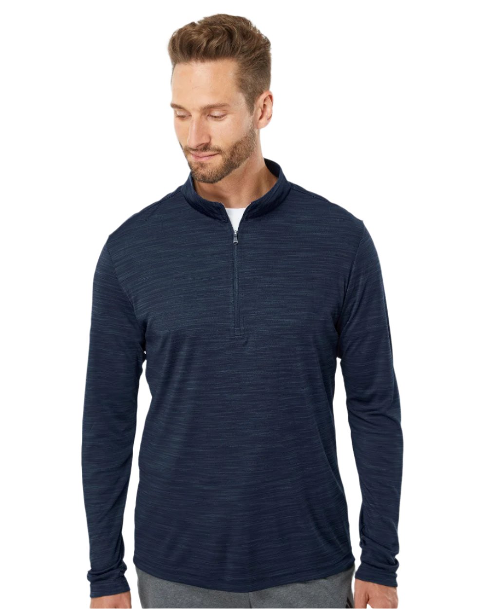 Adidas Men's Lightweight Melange Quarter-Zip Pullover Mens Apparel Sweatshirts & Fleece