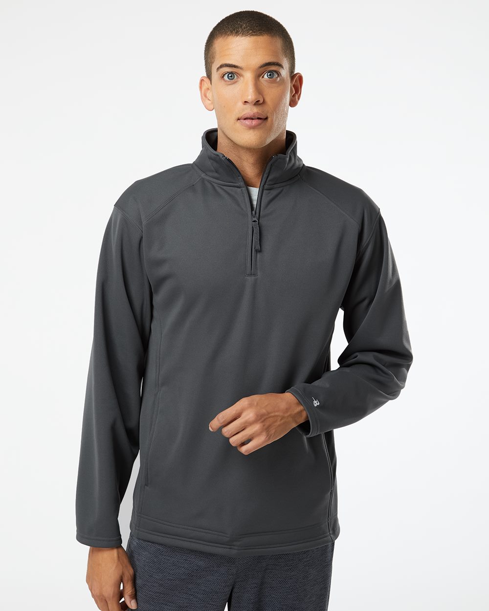 Badger Performance Fleece Quarter-Zip Pullover Mens Apparel Sweatshirts & Fleece