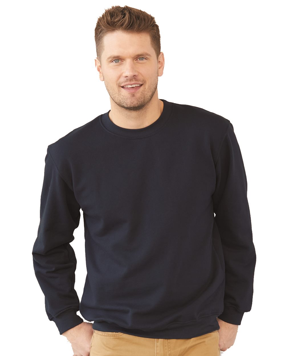 Bayside Men's USA-Made Crewneck Sweatshirt Mens Apparel Sweatshirts & Fleece
