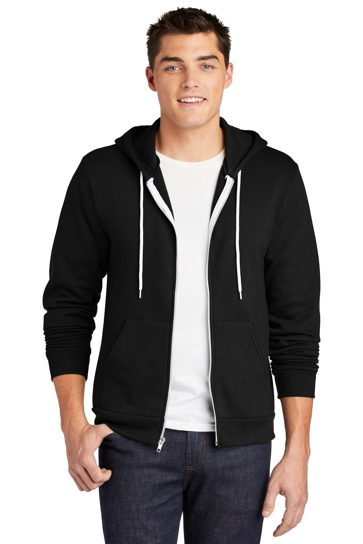 American Apparel Men's USA Collection Flex Fleece Zip Hoodie Mens Apparel Sweatshirts & Fleece