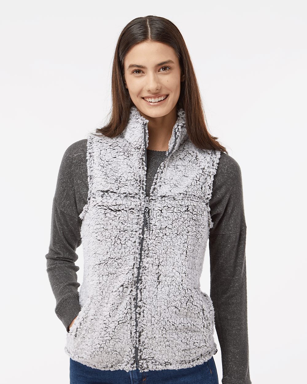 Boxercraft Women's Sherpa Full-Zip Vest Womens Apparel Jackets & Vests