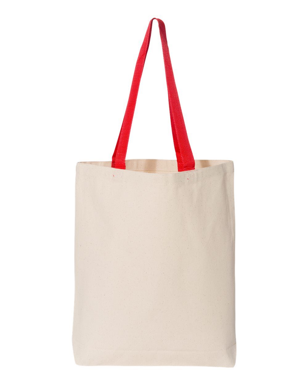 Q-Tees 11L Canvas Tote with Contrast-Color Handles Unisex Accessories Bags & Backpacks