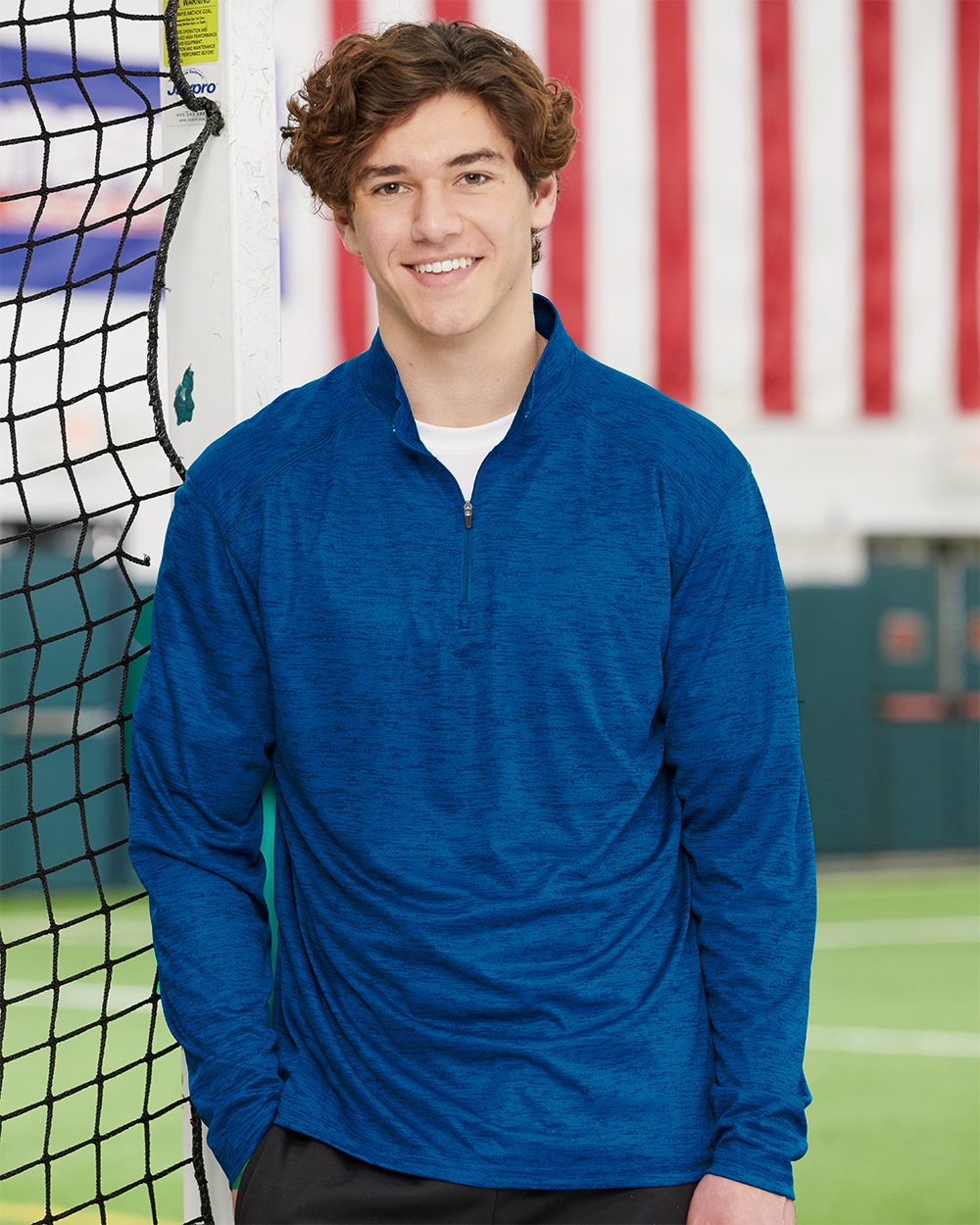 Badger Men's Tonal Blend Quarter-Zip Pullover Mens Apparel Sweatshirts & Fleece