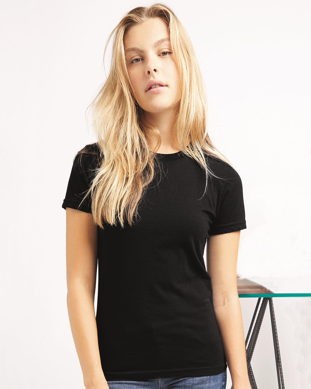 American Apparel Women's USA-Made Fine Jersey Tee Womens Apparel Shirts & Tops