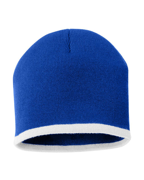Sportsman 8" Bottom-Striped Knit Beanie Unisex Accessories Hats & Caps