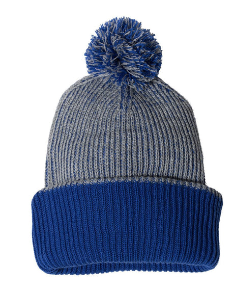 Sportsman 12" Knit Speckled Pom-Pom Beanie Unisex Accessories Hats & Caps