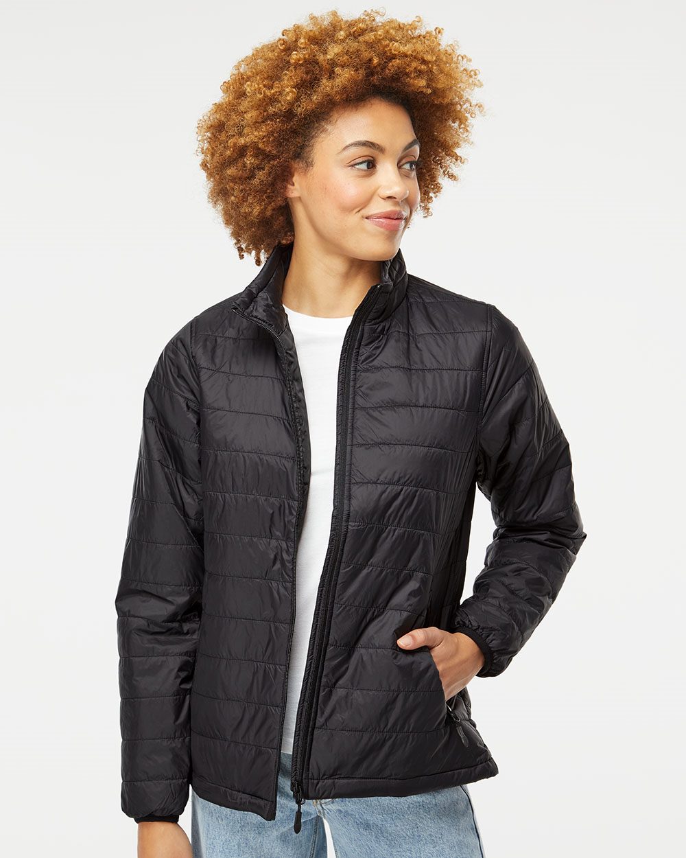 Independent Trading Co. Women's Puffer Jacket Womens Apparel Jackets & Vests