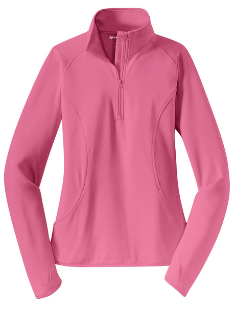 Sport-Tek Ladies Sport-Wick Stretch 1/2-Zip Pullover. LST850 1 of 2 Womens Apparel Sweatshirts & Fleece