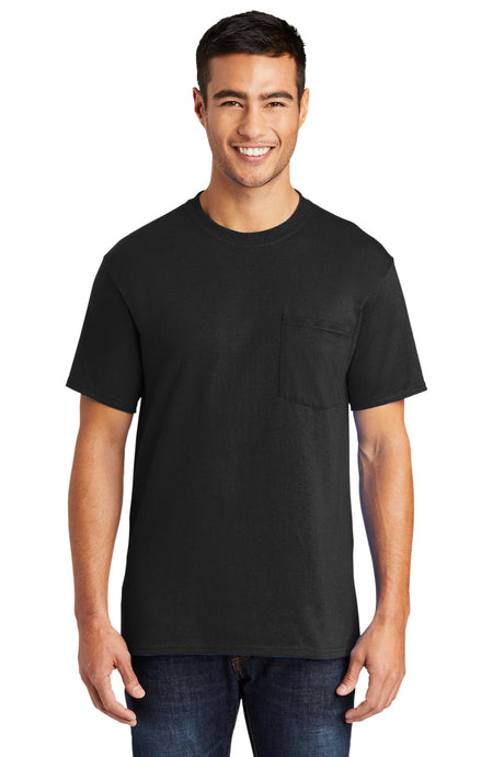 Port & Company Men's Core Blend Pocket Tee. PC55P Mens Apparel Shirts & Tops
