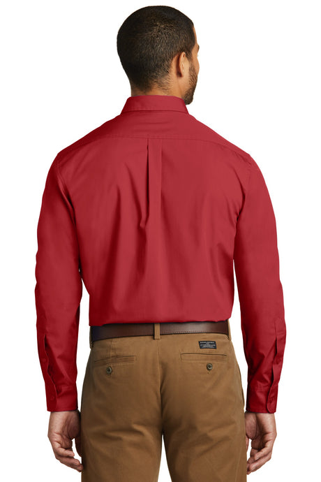 Port Authority Men's Long Sleeve Carefree Poplin Shirt. W100 Mens Apparel Shirts & Tops