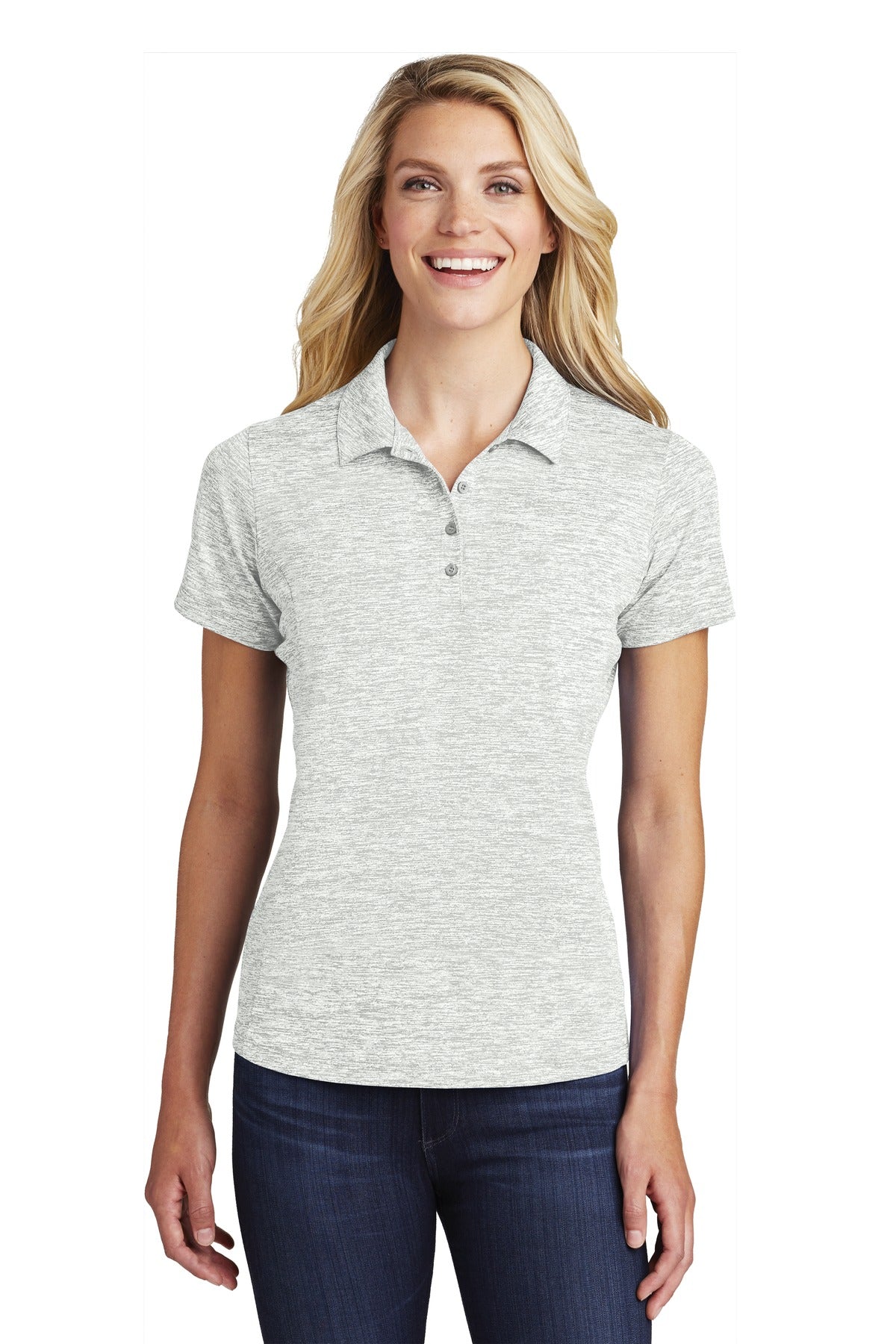 Sport-Tek Women's PosiCharge Electric Heather Polo. LST590 Womens Apparel Shirts & Tops