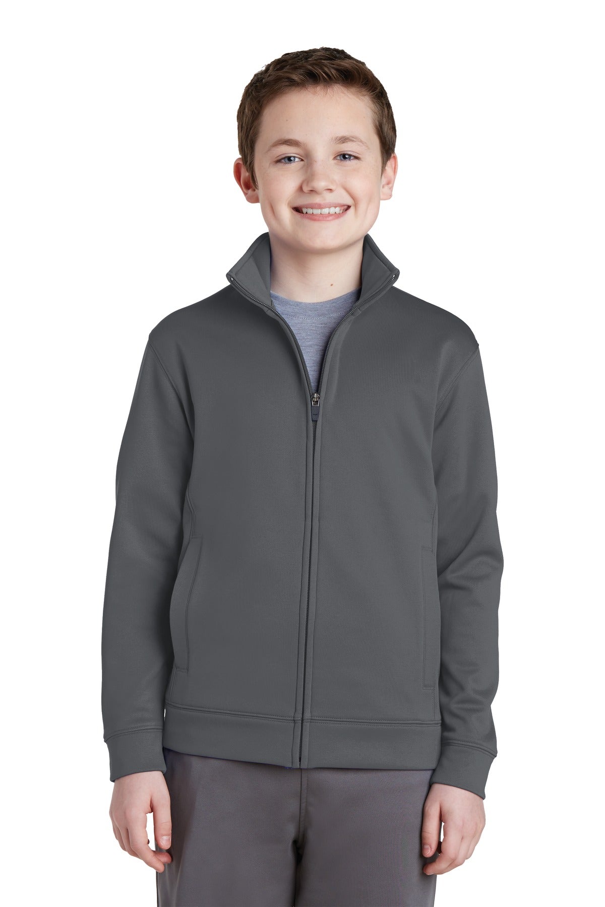 Sport-Tek Youth Sport-Wick Fleece Full-Zip Jacket. YST241 Youth Apparel Jackets & Vests