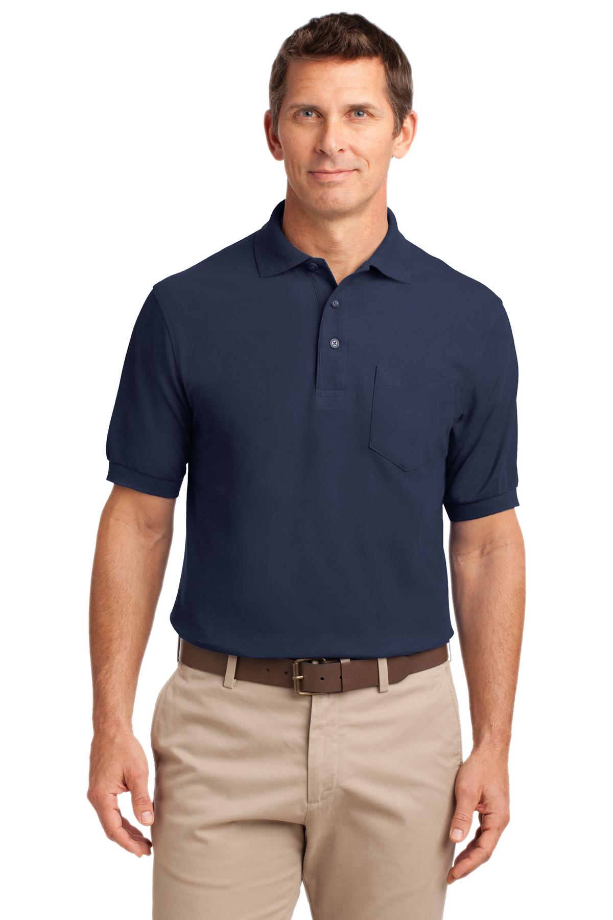 Port Authority Men's Silk Touch Polo with Pocket. K500P Mens Apparel Shirts & Tops