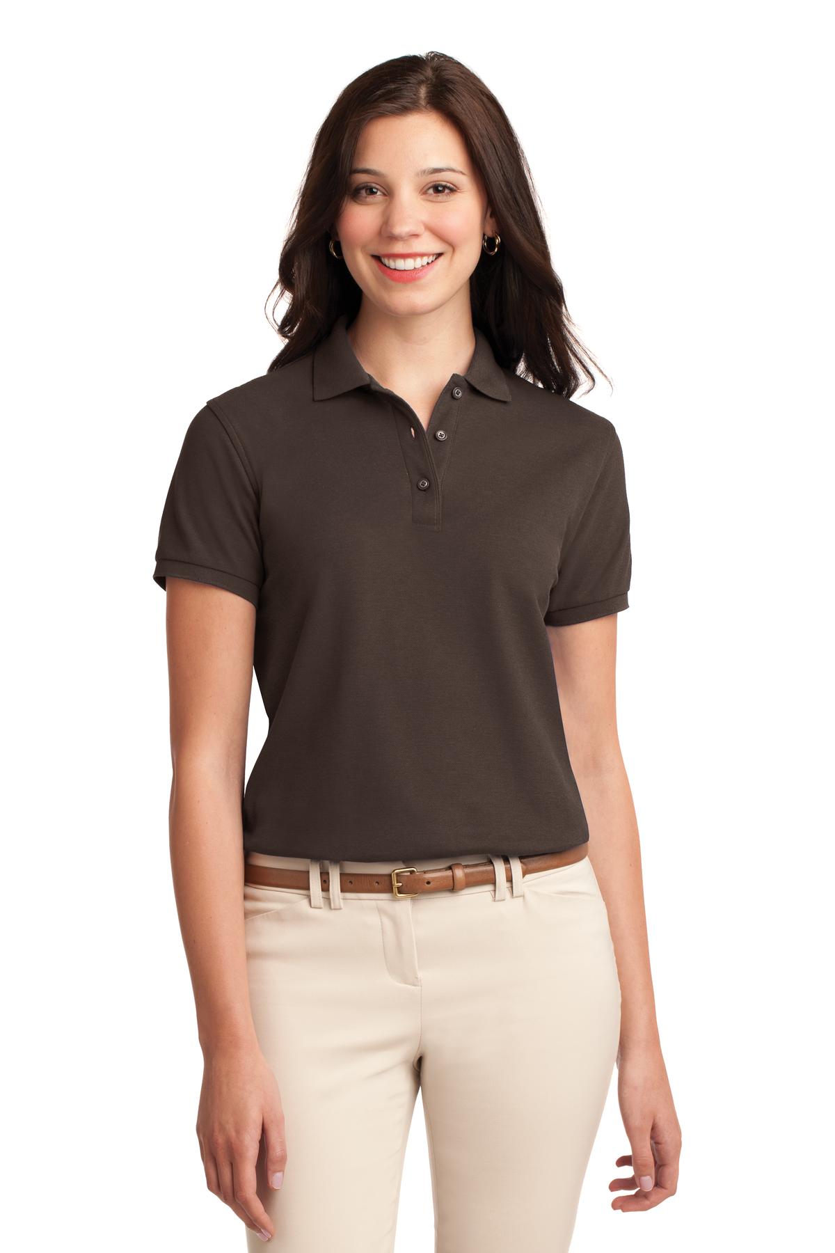 Port Authority Women's Silk Touch Polo. L500 3 of 4 Womens Apparel Shirts & Tops