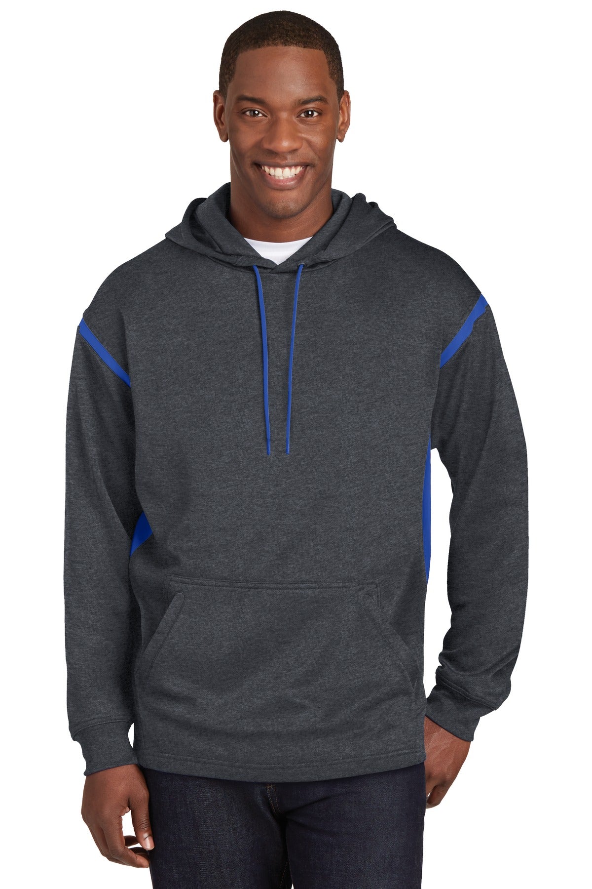 Sport-Tek Men's Tech Fleece Colorblock Hooded Sweatshirt Mens Apparel Sweatshirts & Fleece