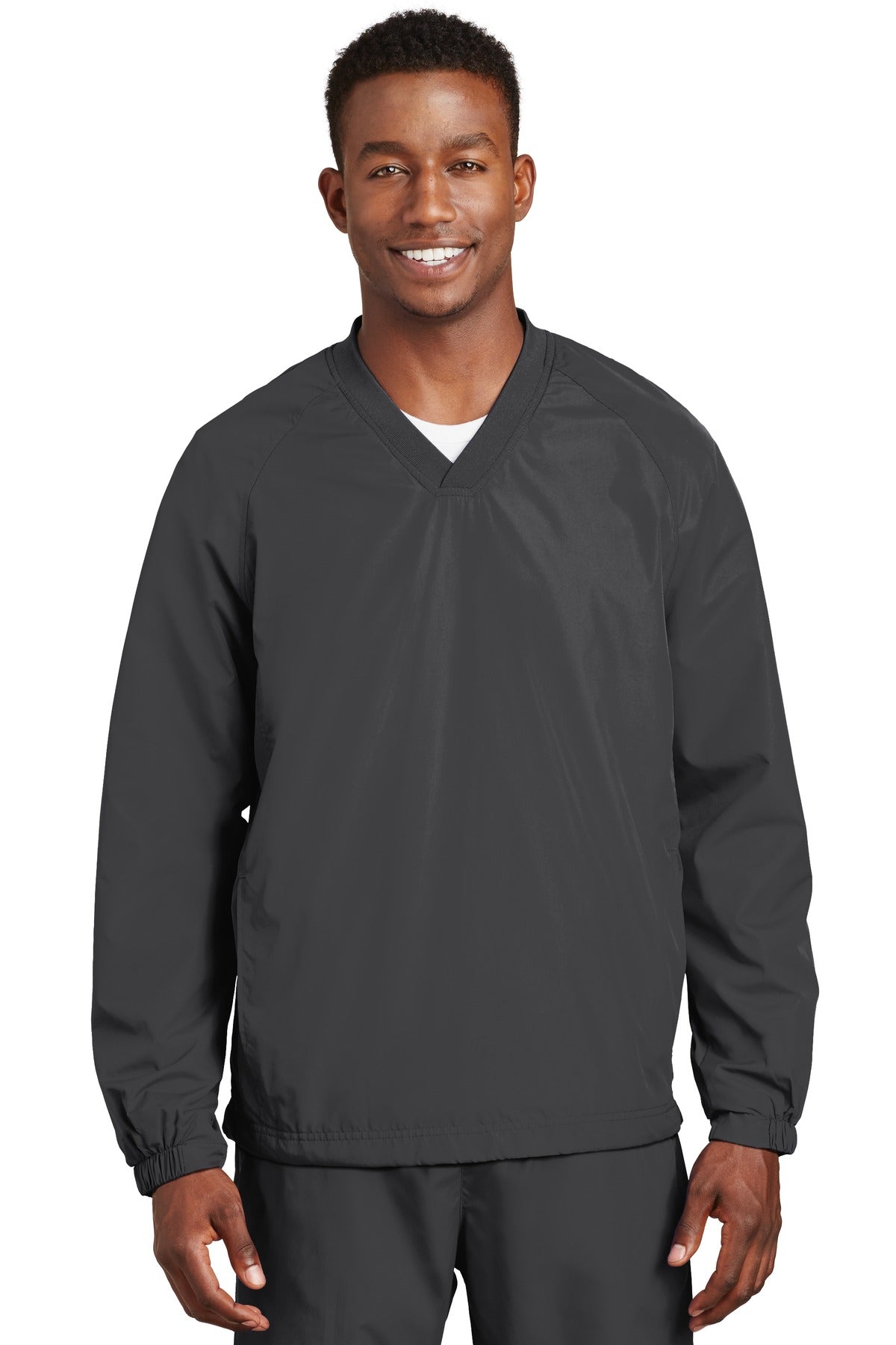 Sport-Tek Men's V-Neck Raglan Wind Shirt Mens Apparel Sweatshirts & Fleece