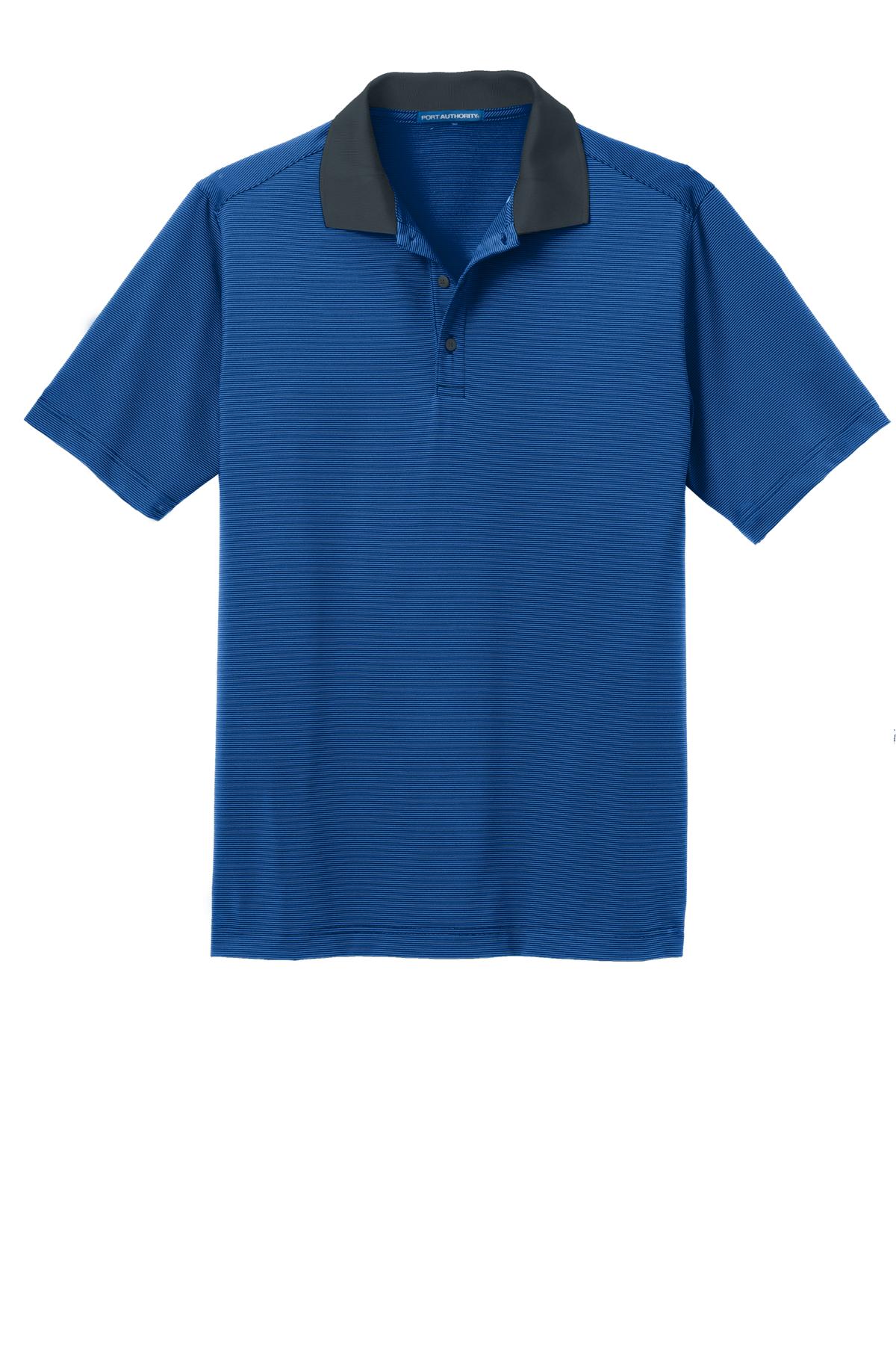 Port Authority Men's Fine Stripe Performance Polo. K558 Mens Apparel Shirts & Tops