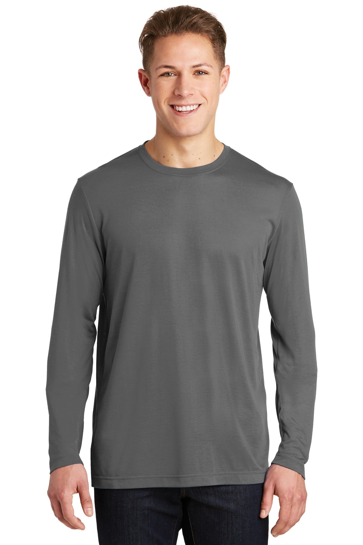 Sport-Tek Men's Long Sleeve PosiCharge Competitor Cotton Touch Tee. ST450LS Mens Apparel Shirts & Tops