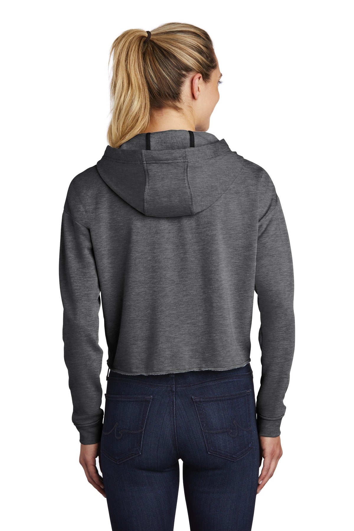 Sport-Tek Women's PosiCharge Tri-Blend Wicking Fleece Crop Hooded Pullover LST298 Womens Apparel Sweatshirts & Fleece