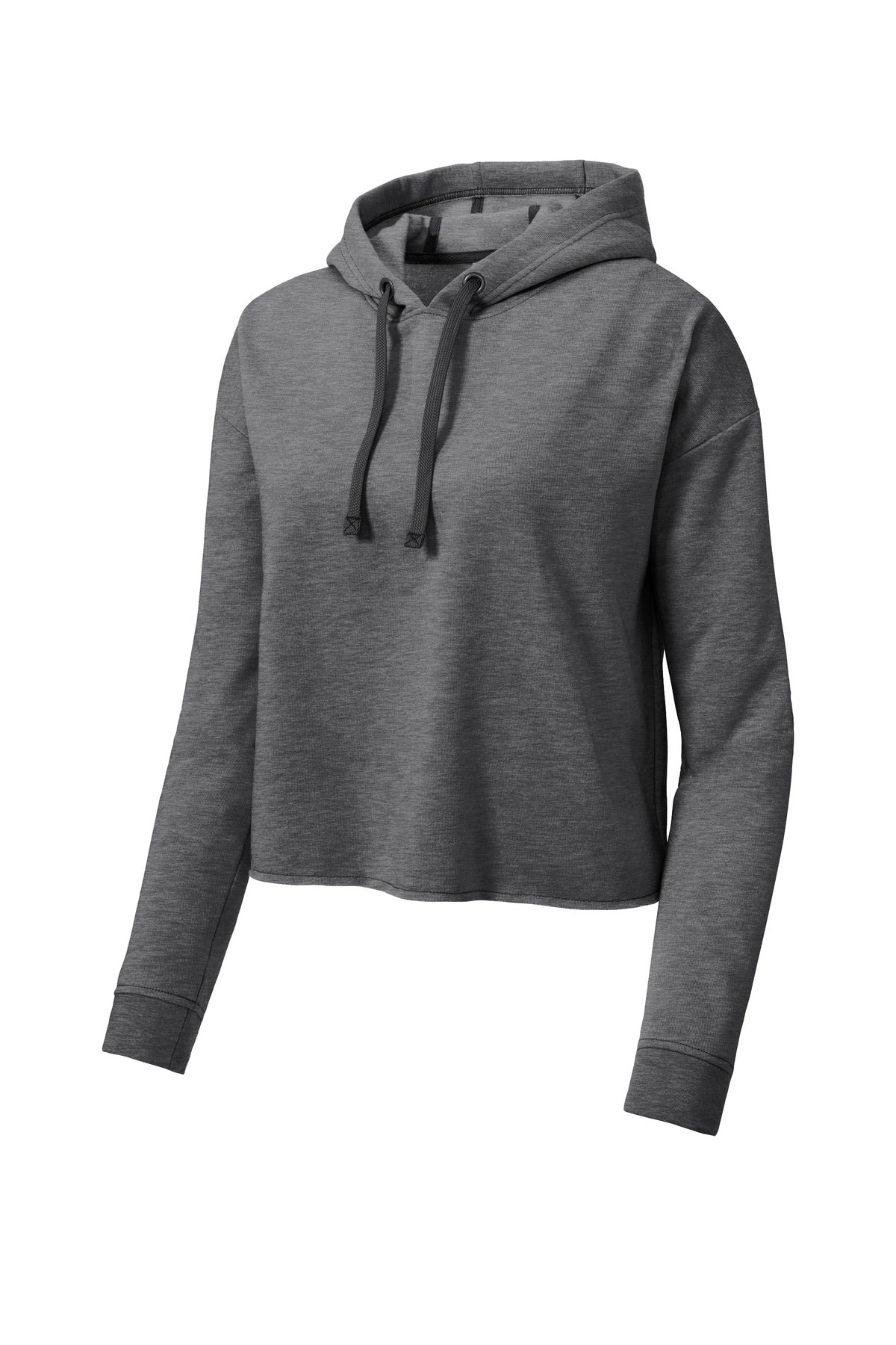 Sport-Tek Women's PosiCharge Tri-Blend Wicking Fleece Crop Hooded Pullover LST298 Womens Apparel Sweatshirts & Fleece