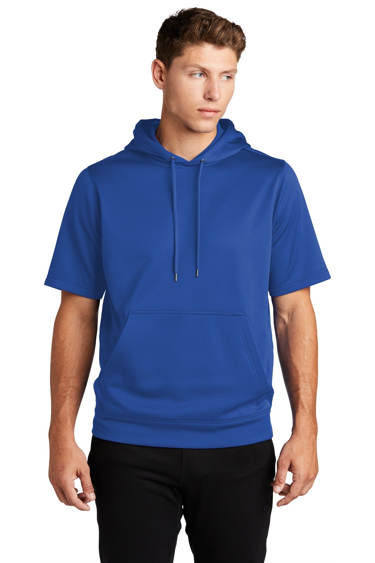 Sport-Tek Men's Sport-Wick Fleece Short Sleeve Hooded Pullover Mens Apparel Sweatshirts & Fleece