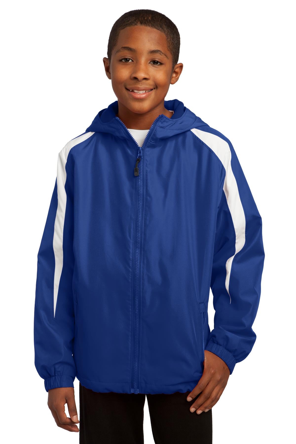 Sport-Tek Youth Fleece-Lined Colorblock Jacket Youth Apparel Jackets & Vests