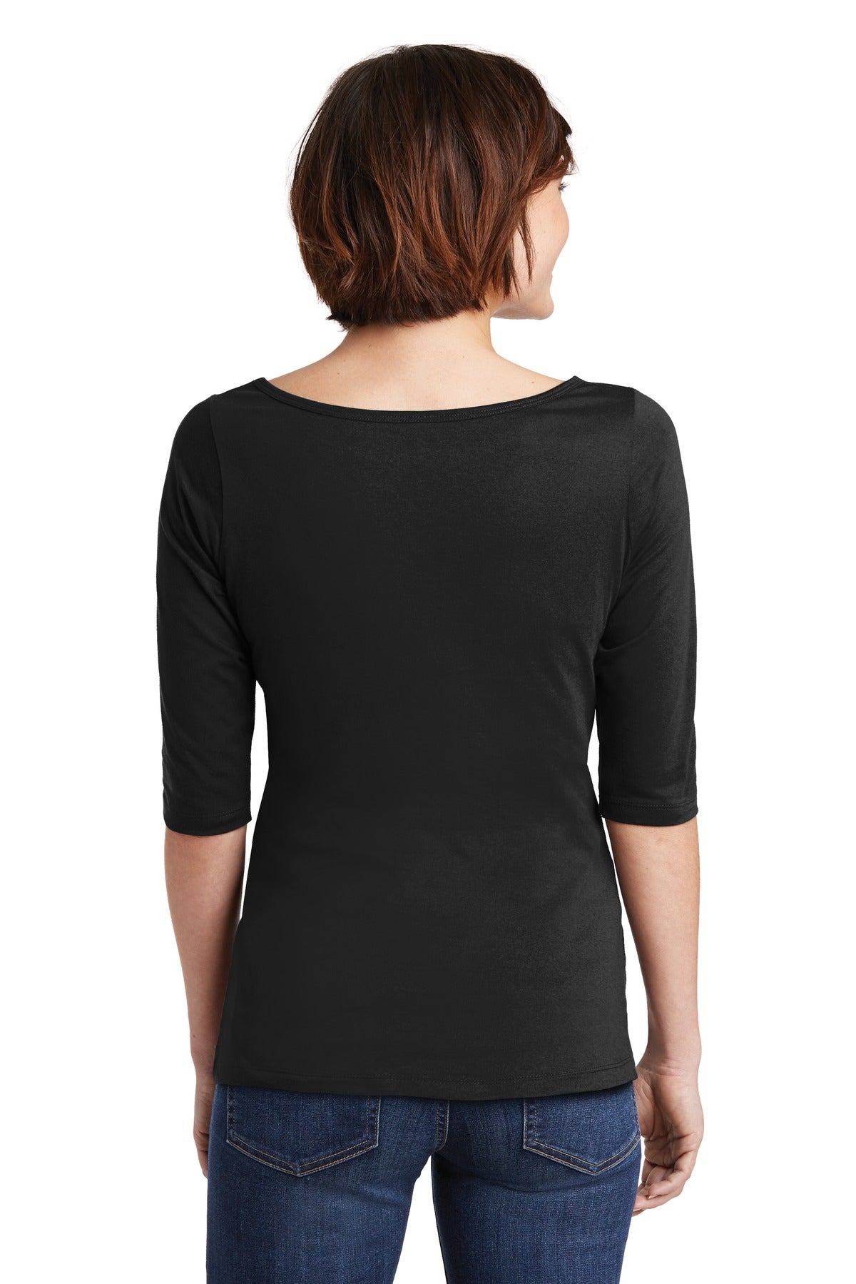 District Women's Perfect Weight 3/4-Sleeve Tee. DM107L Womens Apparel Shirts & Tops