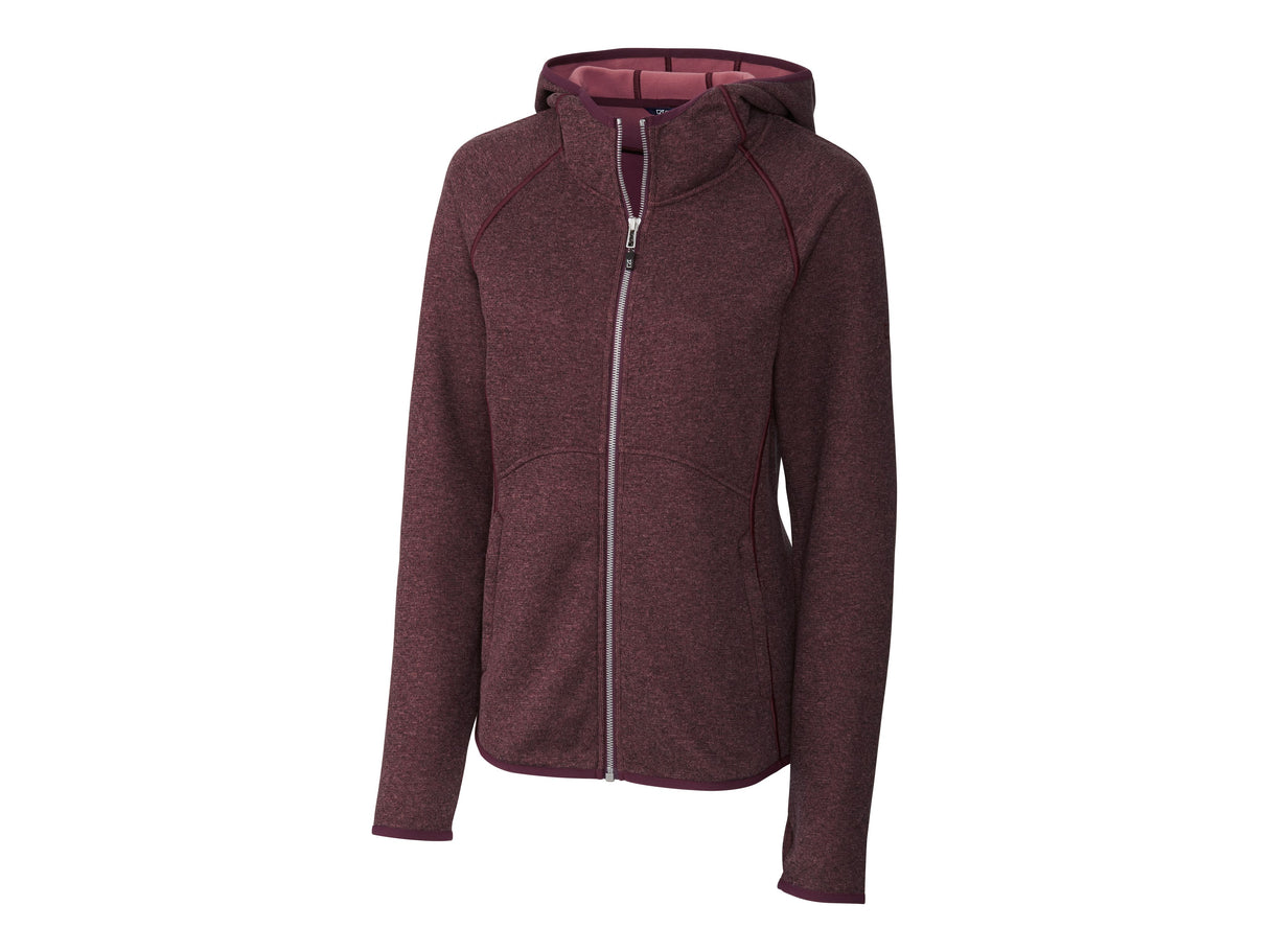 Cutter & Buck Mainsail Sweater-Knit Hoodie Womens Full Zip Jacket Womens Apparel Jackets & Vests