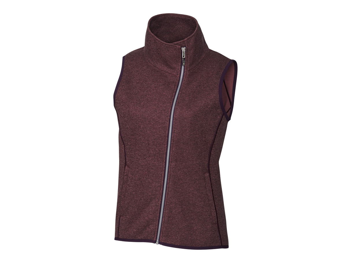 Cutter & Buck Mainsail Sweater-Knit Womens Full Zip Vest Womens Apparel Jackets & Vests