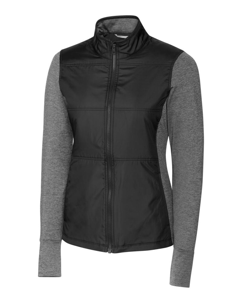 Cutter & Buck Stealth Hybrid Quilted Womens Full Zip Windbreaker Jacket Womens Apparel Jackets & Vests