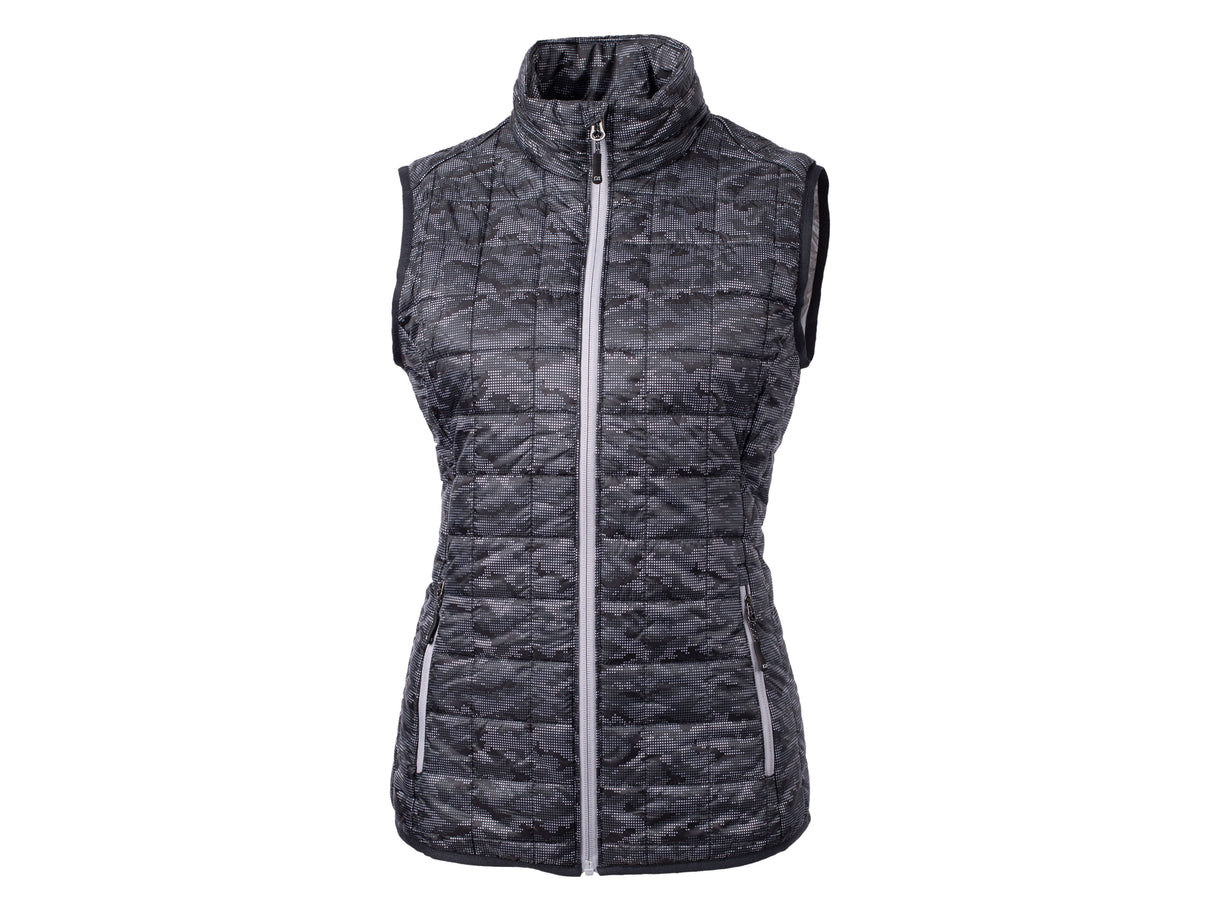 Cutter & Buck Rainier PrimaLoft® Womens Eco Insulated Full Zip Printed Puffer Vest Womens Apparel Jackets & Vests