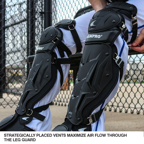 Champro Optimus MVP Senior League Double Knee Leg Guards Baseball Catcher's Protective Equipment All