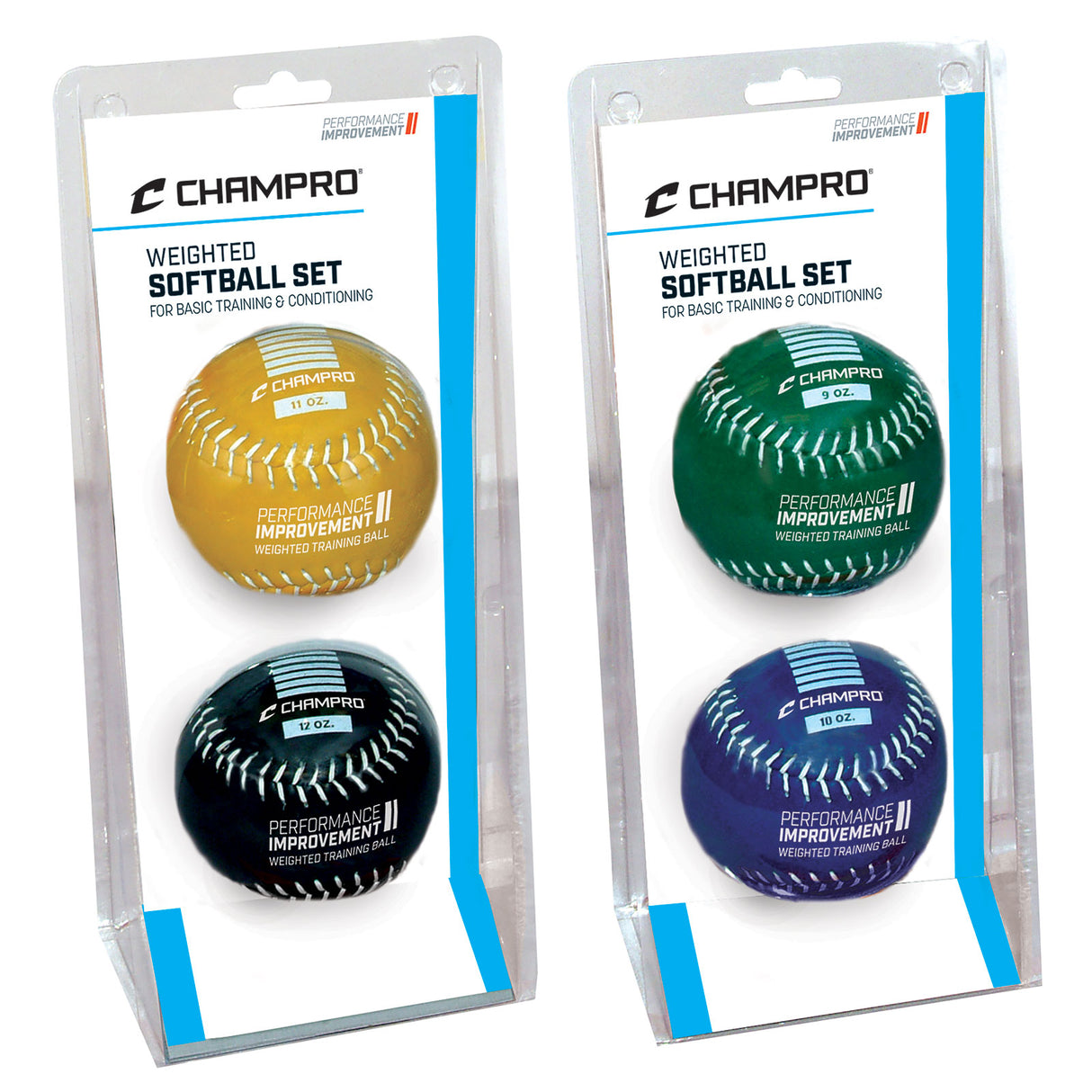 Champro Weighted Basic Training Softball Set of 2 Softball Softballs All