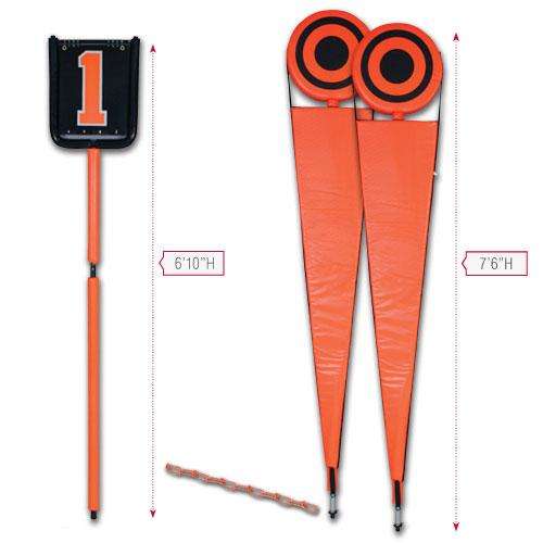 Champro Football Deluxe Down Box, Bulleyes, and Chain Set Football Football Field Equipment All