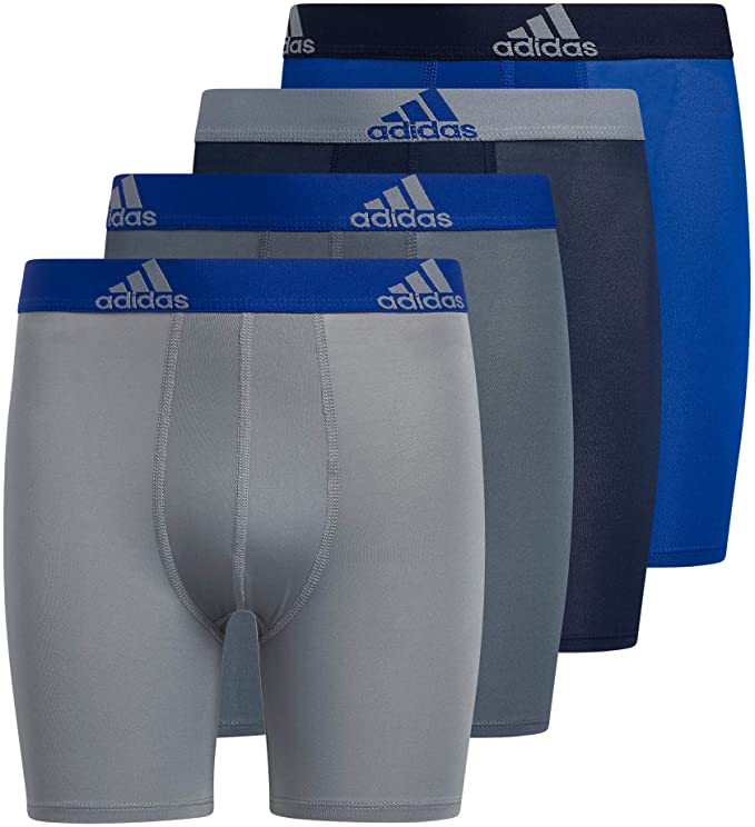 adidas Youth Performance Long 4-Pack Boxer Briefs Youth Apparel Underwear & Socks
