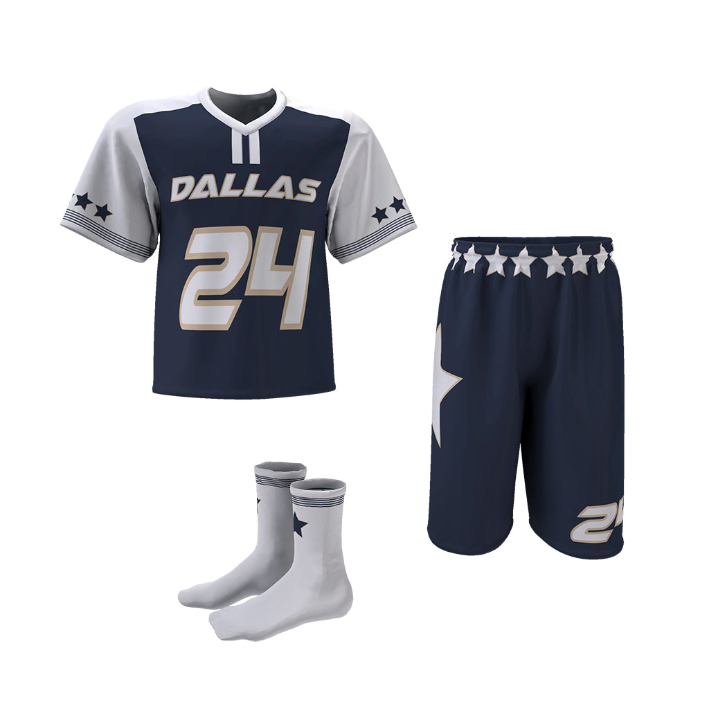 Custom Elite Sublimated Short Sleeve Lacrosse Jersey & Shorts Package Team Lacrosse Uniform Package