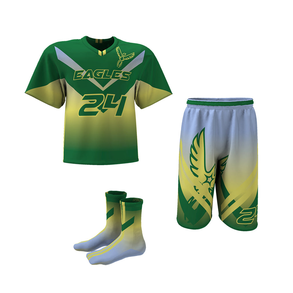 Custom Elite Sublimated Short Sleeve Lacrosse Jersey & Shorts Package Team Lacrosse Uniform Package