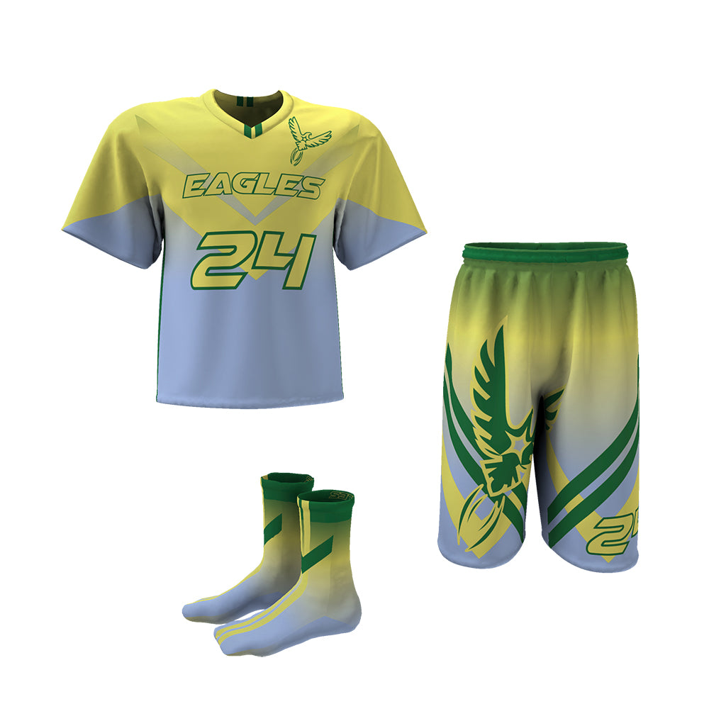 Custom Elite Sublimated Short Sleeve Lacrosse Jersey & Shorts Package Team Lacrosse Uniform Package