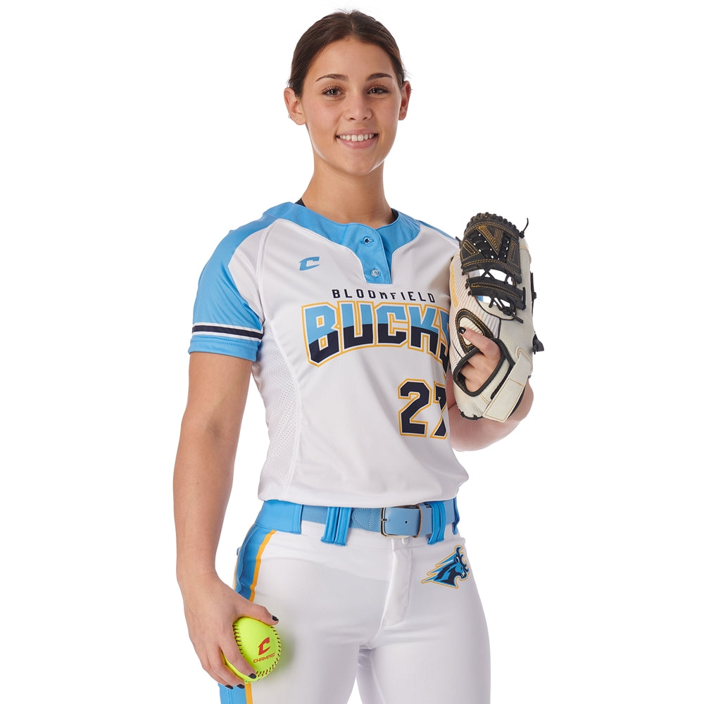 League Outfitters Custom Elite Sublimated Two Button Jersey Team Softball Jerseys