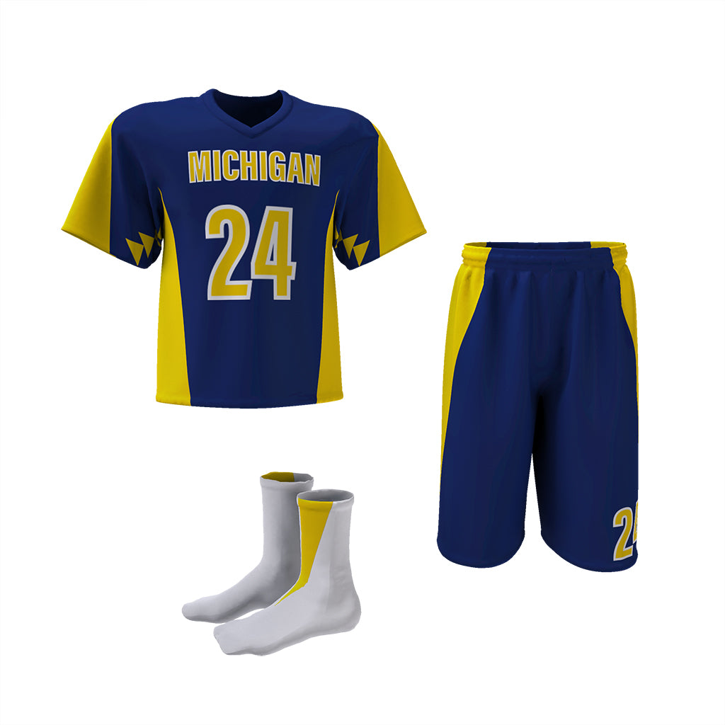 Custom Elite Sublimated Short Sleeve Lacrosse Jersey & Shorts Package Team Lacrosse Uniform Package